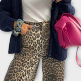 Carina™ - Blugi retro cu model de leopard