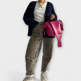 Carina™ - Blugi retro cu model de leopard