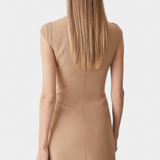 Rochie Mini Karen cu Guler Înalt și Detaliu Plisat