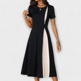 Diana - Rochie midi alb-negru