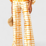 Sybella Set din Două Piese cu Umeri Decupați și Pantaloni Largi