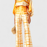 Sybella Set din Două Piese cu Umeri Decupați și Pantaloni Largi