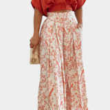 Compleu Olivia Boho cu decolteu în V și pantaloni largi
