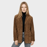 Laima™ – Trench din suede maro pentru toamnă