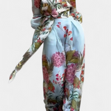 Sanne Set Elegant Cu Cămașă Cu Model Floral Și Pantaloni Fluturând