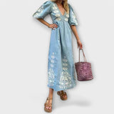 Sílvia - Rochie Imprimată pentru Eleganță Fără Efort