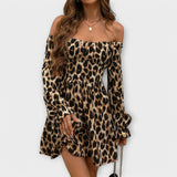 Catarina - Rochie scurtă cu model de leopard