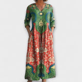Raquel - Rochie maxi cu model floral vintage