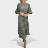 Viktorija™ - Rochie cu Dantelă Tip Lanternă