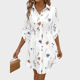 Noémia - Rochie cămașă elegantă cu flori