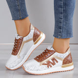 Monica® | Pantofi sport cu șireturi și vârf rotund în contrast