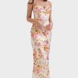 Roz | Rochie Maxi Cu Flori