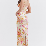 Roz | Rochie Maxi Cu Flori