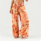 Pantaloni Senda Plati cu Model Abstract