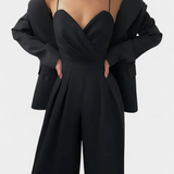 Romily Mono Sexual cu Bretele și Pantaloni Largi Eleganți