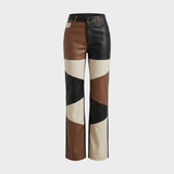 Amélia™ - Pantaloni cu model din blocuri de culoare