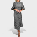 Viktorija™ - Rochie cu Dantelă Tip Lanternă