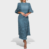 Viktorija™ - Rochie cu Dantelă Tip Lanternă