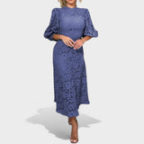 Viktorija™ - Rochie cu Dantelă Tip Lanternă