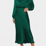 Rochie Maxi Cecila cu Guler Înalt și Detalii Florale