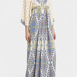 Rochie de Mireasă Lungă cu Decolteu în Formă de V și Model Paisley Elegant