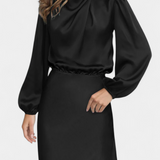Rochie Maxi Cecila cu Guler Înalt și Detalii Florale