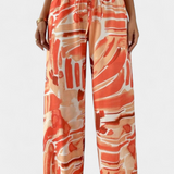 Pantaloni Senda Plati cu Model Abstract