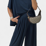 Trista Set de Vacanță cu Top Moale și Pantaloni Largi