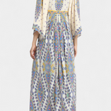 Rochie de Mireasă Lungă cu Decolteu în Formă de V și Model Paisley Elegant