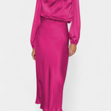 Rochie Maxi Cecila cu Guler Înalt și Detalii Florale