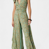 Leandra Mono Fluid cu Model de Cruci sau Flori Verzi