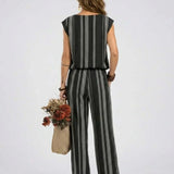 Alessia - Elegantni dvodijelni set s prugama