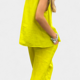 Leona din in de bumbac, vestă și pantaloni