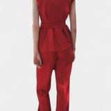 Set de Vestă Carlen Klasikinis cu Curea și Pantaloni Largi