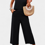 Compleu Lavinia Boho din in și bumbac cu top și pantaloni scurți