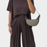 Trista Set de Vacanță cu Top Moale și Pantaloni Largi