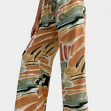 Pantaloni Senda Plati cu Model Abstract