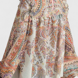 Bluză cu Volane și Model Vintage Paisley