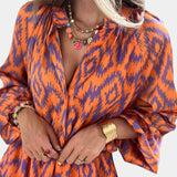 Yasmine Mono Mini cu Volane și Model Ikat