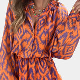 Yasmine Mono Mini cu Volane și Model Ikat