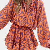 Yasmine Mono Mini cu Volane și Model Ikat