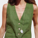 Jennifer Conjunto Vestă și Șorturi din In și Bumbac