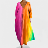 Ana - Rochie colorată cu decolteu în V