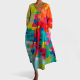 Ana - Rochie colorată cu decolteu în V